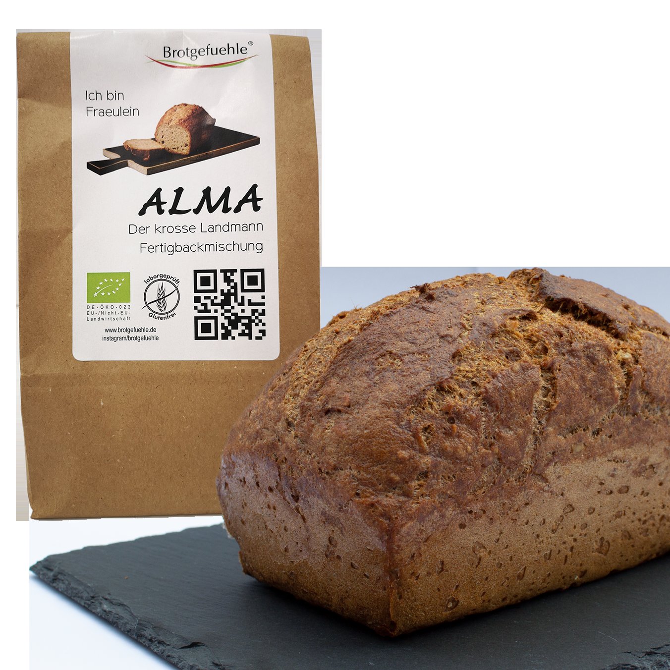 Fräulein Alma Brotbackmischung mit Brot